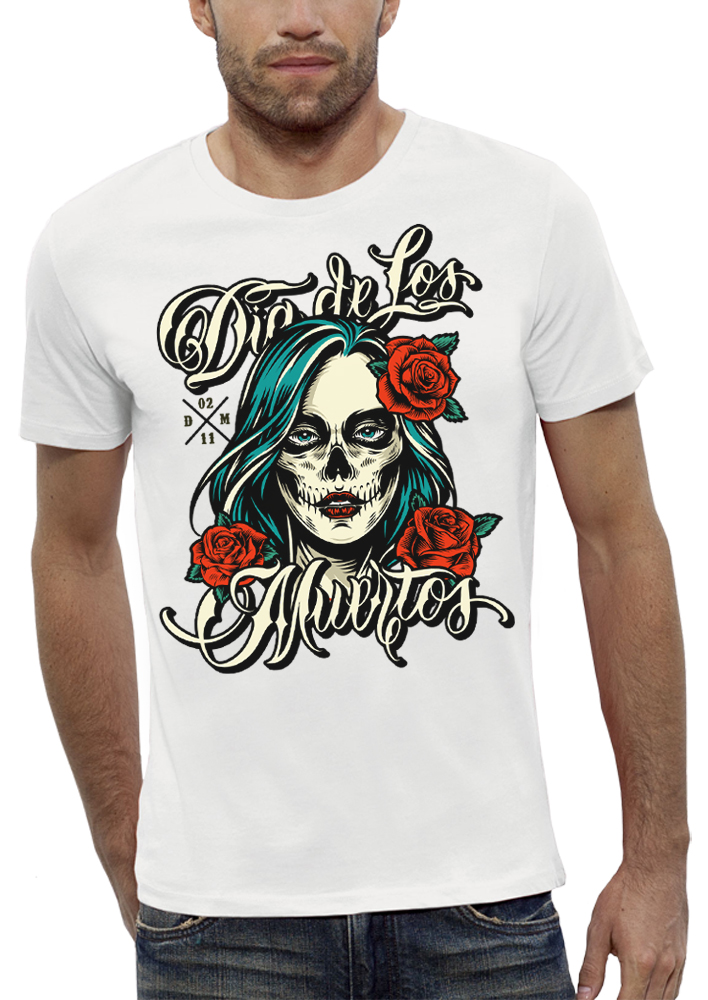 t-shirt-homme-blanc-dia-de-los-muertos-roses.jpg