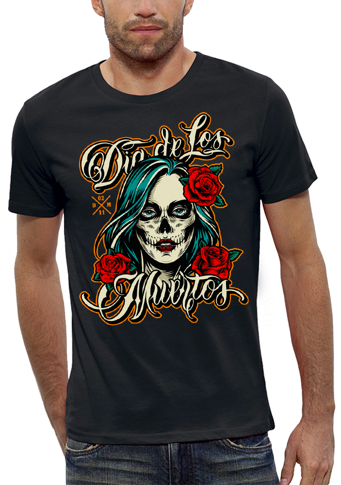 t-shirt-homme-blanc-dia-de-los-muertos-roses.jpg